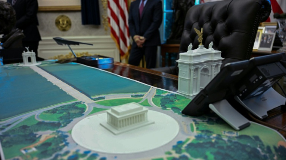 Arc de Trump? New monument model sits on US president's desk